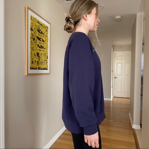 Navy blue second layer crewneck sweater - Picture 3 of 12